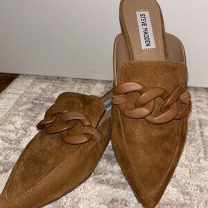 Tan Suede Steve Madden Mules